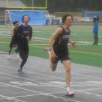 Sequims Adrian (right) and Andrew Brown finish 1-2 in the 110 hurdles at the Olympic League meet in Belfair on May 5. Photo by Joanne Huemoeller