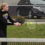 Sequims Kendall Hastings hits a return volley in a 6-0, 6-0 win over Kingstons Tess Eckert on May 3. Hastings went 3-1 at the Olympic League tourney last week to advance to the West Central District tournament. Sequim Gazette photo by Michael Dashiell
Sequims Kendall Hastings hits a return volley in a 6-0, 6-0 win over Kingstons Tess Eckert on May 3. Hastings went 3-1 at the Olympic League tourney last week to advance to the West Central District tournament. Sequim Gazette photo by Michael Dashiell