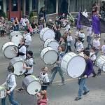Matthew Nash/Sequim Gazette
Sequim Middle School and High School bands march by during the Grand Parade on May 14.