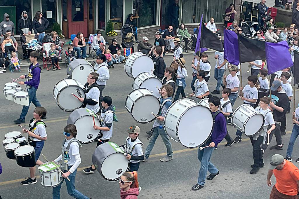 Matthew Nash/Sequim Gazette
Sequim Middle School and High School bands march by during the Grand Parade on May 14.