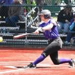 Kevin Hanson/Enumclaw Courier-Herald
Christy Grubb turns on a pitch in the Wolves 21-1 district tourney win over Sammamish on May 20. Grubb had a two-RBI double in the victory.