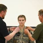 Dungeness Composite Squadron cadet Hannah Colwill is promoted to Airman at a special ceremony on May 17. Sequim Gazette photo by Michael Dashiell