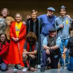 Sequim Gazette photos by Emily Matthiessen
The cast of The Big Bad Musical pose with their two drama teachers after a successful rehearsal. From left to right in the back row: drama teacher Dee Dee Nielsen, Aiyana Dennis, Donovan Rynearson, Kaia McCarter, Sasha Yada, Nolan Valenzuela, Landon Elliott, Malachi Byrne, Louden Yates, Kailah Blake, Paloma Franco and drama teacher Michele Canepa. Front row: Mica McCarter, Katerina Abken, Sammy Mason, Dylan Simpler and Zowie Abken.