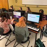 Submitted photo 
Sequim High School students explore music lessons in a Sequim Education Foundation-funded High School Music Lab in 2019-2020.