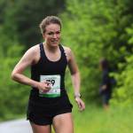 Sequim Gazette photos by Michael Dashiell
Melissa Melough of Seattle pushes uphill on the North Olympic Discovery Course near Sequim on Sunday. An experienced marathoner, Melough won the 2022 race (and placed second overall) in 3:10.53.