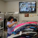 Sequim Gazette photo by Matthew Nash
Gwen Moore, a volunteer with Serenity Thrift Store, is one of 25 volunteers helping the shops three locations with items. When the facility isnt accepting donations during regular hours its because theyre full and sorting items, staff said.
