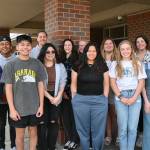 Sequim Gazette photo by Michael Dashiell
Sequim High School students receiving Washington State Seals of Biliteracy for achieving at least functional literacy in two or more languages are (back row, from left) Juan Torres, Abe Torres, Adrian Brown, Lauren Sundin, Cassidy Crecelius, Sydnee Price, Isabella Williams and Madelyn Pickens, with front row, from left) Jose Ramirez, Kristian Mingoy, Kenia Zelada, Lily Fili, Alexandra Schmedeke, Mia Coudriet and Aidyn Shingleton. Not pictured is Hannah Hampton.