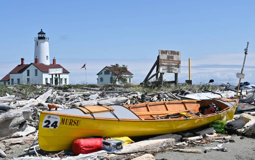 Sequim Gazette photo by Michael Dashiell
The MURSU, belonging to Team Dont Tell Mom (Leigh Dorsey, captain, and Clare Dorsey) was among the half dozen boats unable to make safe crossing of the Strait of Juan De Fuca from Port Townsend to Victoria, B.C., the first leg of the 2022 Race 2 Alaska, on June 13. The watercraft were each able to make the crossing the following day.