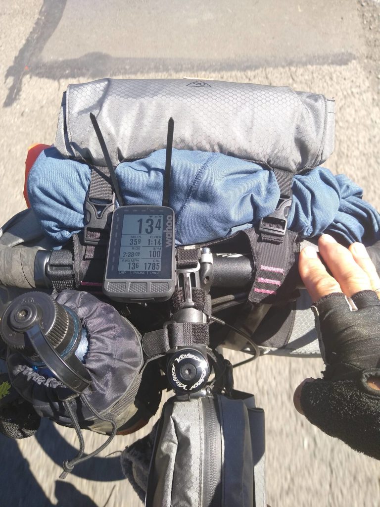 Nate Van Laninghams dashboard shows stats from the last day of his bikepacking trek in 2021, one that took him from Sequim south through Quilcene to Potlatch, north to Chimacum and back to Sequim. Photo by Nate Van Laningham