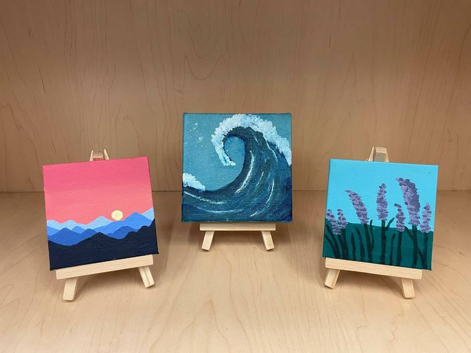 Submitted photo/ Teens and adults can pick up a Tiny Landscape Painting kit beginning July 1, while supplies last.