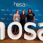 PhotoS courtesy Laura Gould
For the first time, Sequim High sent students to the HOSA international Leadership Conference, an event focused on promoting careers for future health professionals. Adviser Laura Gould, left, stands with Madelyn Pickens, center, and Jelissa Julmist, who competed in Family Medicine Physician and Sports Medicine.