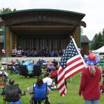 Sequim Gazette photo by Michael Dashiell / The Sequim City Band entertains the Independence Day Celebration crowd at the James Center for Performing Arts on July 4.