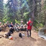 Submitted photo / Dungeness Composite Squadron commander Madeline Patterson reads the story of the 1952 crash to squadron cadets