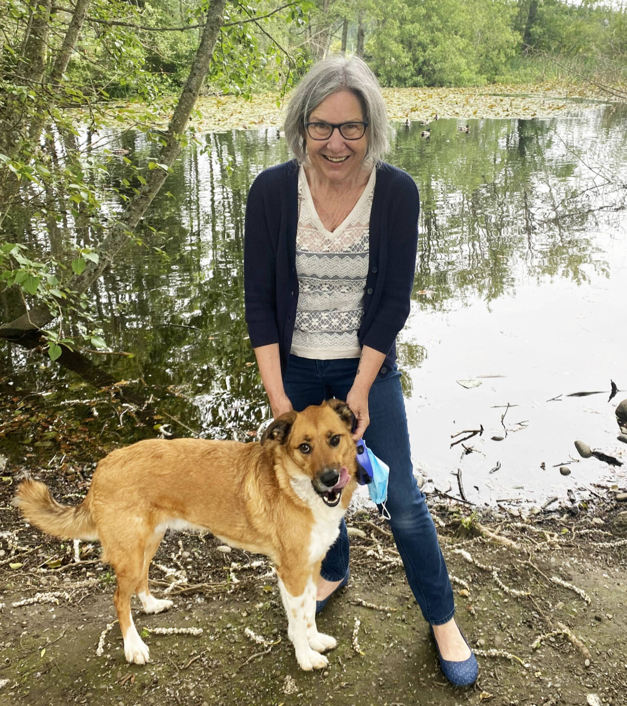 Submitted photo
Rev. Desi Larson, pictured her with Buster, is the new pastor at Trinity United Methodist Church.