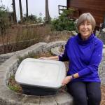 Photo courtesy of Judy Mann / Master Gardener Judy Mann, pictured here with her worm bin, has been enjoying the vermicompost her worms have produced for more than 10 years.