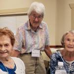 Photo courtesy of Lynda Coventon / From left to right, Doreen Brittain St. Clair, Helen Bucher and Mayme Messenger Faulk represented alumni from the Oldest Class in Attendance, 1948, at the Sequim All-School Reunion last week, said Ethel Brueckner of Sequim Schools Alumni Association. That was quite notable.