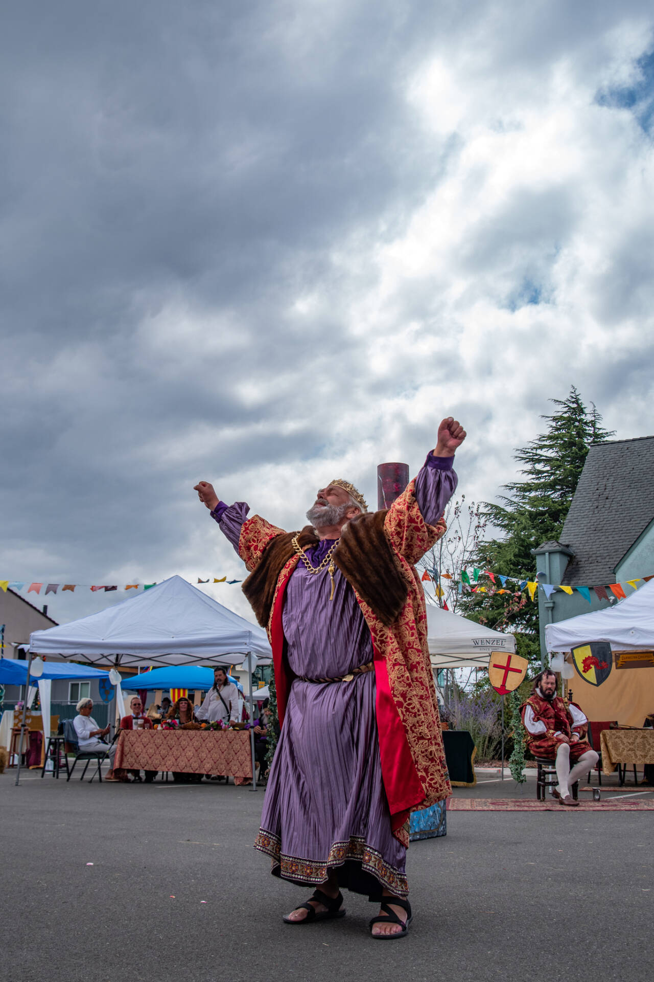 King Lear laments to the skies as the hard hearts of his daughter begin to drive him mad in a scene from Shakespeares King Lear in the parking lot of Olympic Theatre Arts in 2021. Sequim Gazette file photo by Emily Matthiessen