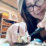 Submitted photo / Mary Beth Beuke works at her West Coast Sea Glass Studio. View Buekes work and more at the Strait from the Artists Studio Tour on Nov. 12.