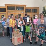Photo courtesy of Dungeness Valley Lutheran Church/ Volunteers compile kits with housewares at Dungeness Valley Lutheran Church on July 26 for Ukrainian refugees now in Washington.