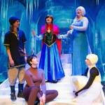 Photo by Bob Spink/Ghostlight Productions / Ghostlight Productions offers Frozen Jr., playingAug. 12-21 at the Sequim High School auditorium Aug. 12-21. Rehearsing a scene last week are, from left, Sean McDaniel as Kristoff, Molly Beeman as Sven, Lili Mitchell as Anna, Olivia Wray as Elsa, and Josie Cooley as Olaf.