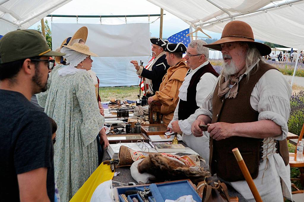 Sequim Gazette file photo by Matthew Nash/ Visitors can learn about life from reenactors and historians during the American Revolutionary War at the Northwest Colonial Festival slated for Aug. 11-14 at the George Washington Inn and Washington Lavender Farm.