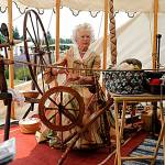 Sequim Gazette file photo by Matthew Nash/ Jane Ritchie plans to portray Martha Washington one more year while continuing to share her knowledge about fibers and womens contributions during the time.