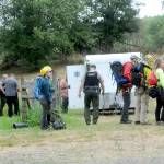 Keith Thorpe/Olympic Peninsula News Group
A Jefferson County Search and Rescue team waits at a Jefferson County Sheriffs Office command post plans are developed to access the site of a plane crash on Aug. 10, just southwest of Gardiner.