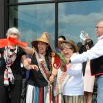 Sequim Gazette photo by Matthew Nash
To usher in the Jamestown SKlallam Tribes Healing Clinic, from left, Dana Ward, tribal council member; Loni Greninger, council vice-chair; Elaine Grinnell, tribal elder, and W. Ron Allen, CEO/tribal chairman, cut the ribbon on the facility that aims to help locals overcome opioid use disorder.