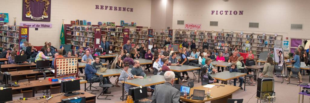 Sequim Gazette photo by Emily Matthiessen
More than 70 people attend a safety forum on Sept. 14 at the Sequim High School Library.