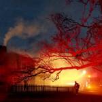 Photo Credit Leah Andrews
Fire District 3 firefighters battle a blaze in Sequim.