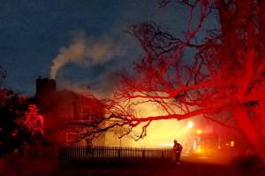 Photo Credit Leah Andrews
Fire District 3 firefighters battle a blaze in Sequim.