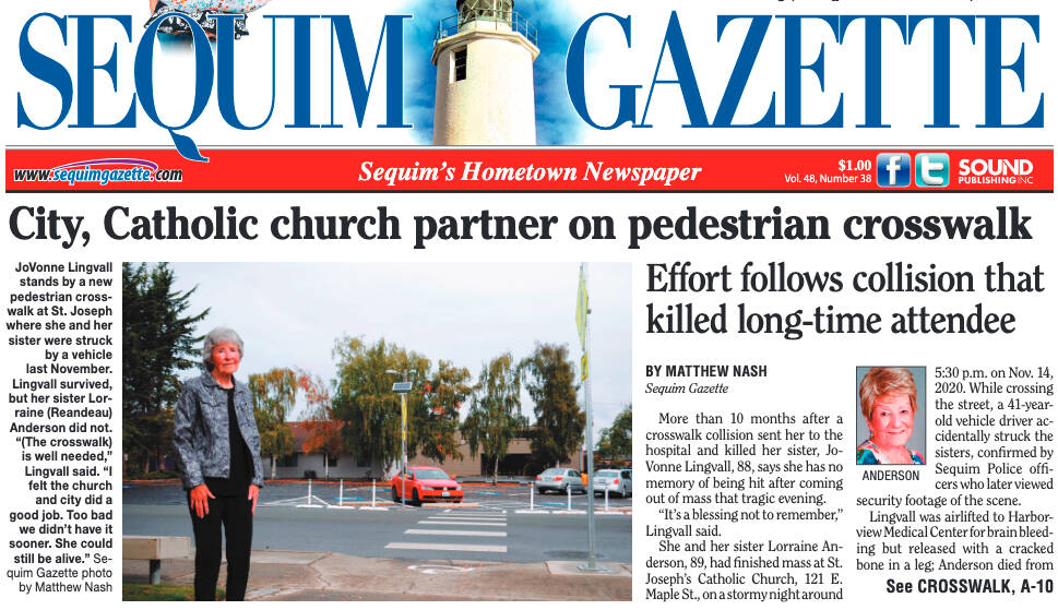 Matthew Nashs City, Catholic church partner on pedestrian crosswalk, earned a first place in the Washington Newspaper Publishers Associations 2022 Better Newspaper Contest.