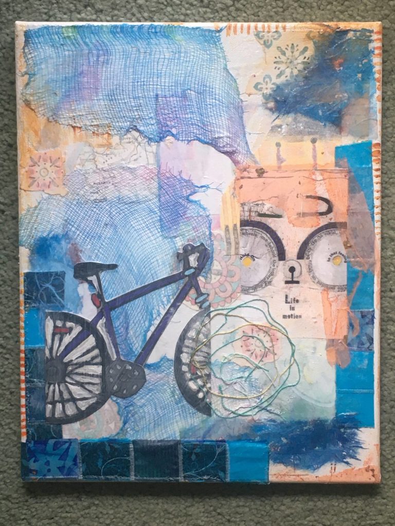 Submitted art / Motion is Lotion by Liisa Fagerlund, a featured artist in the Interlaced Lore – Adventure, Fellowship, & Perseverance exhibit, part of the 17th-annual North Olympic Fiber Arts Festival.