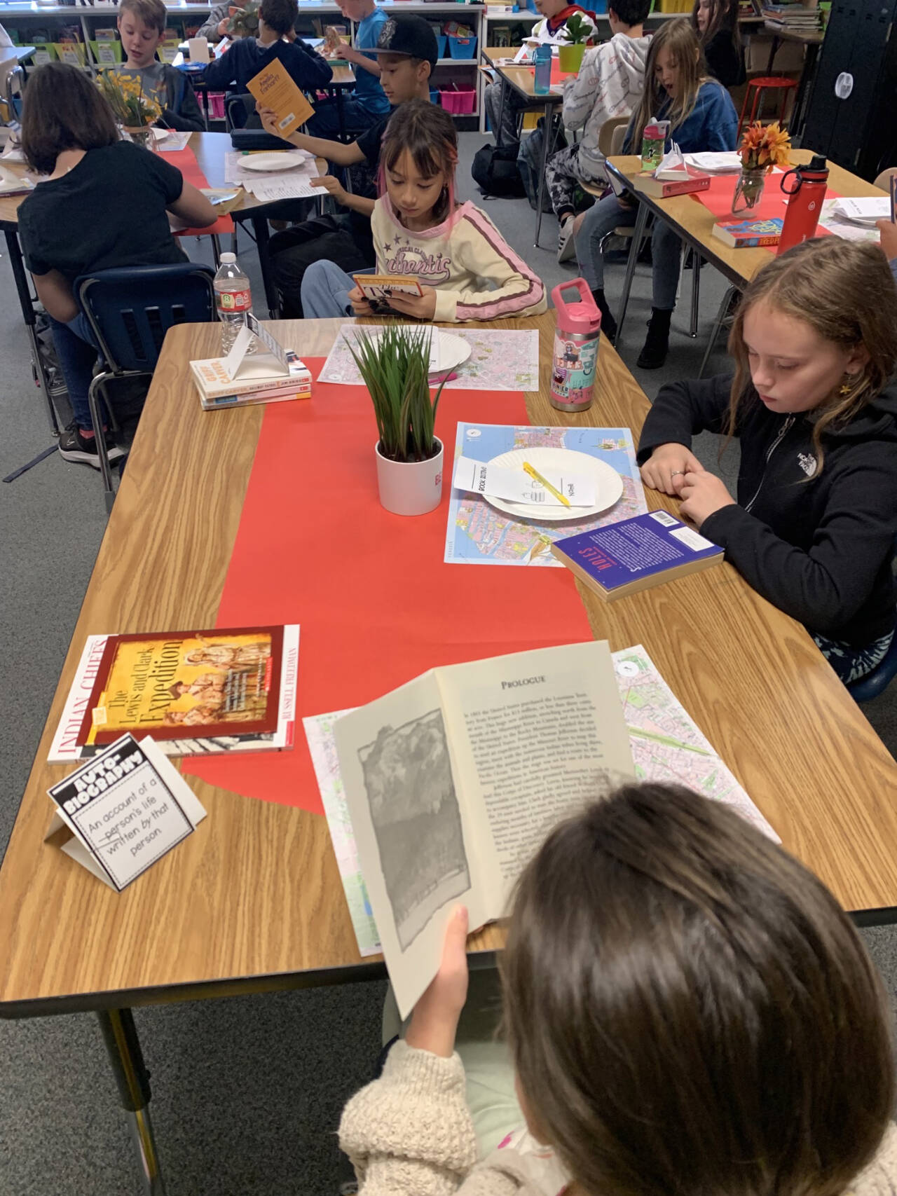 Submitted photo / Students in Pamela Schrubbs fifth-grade class at Greywolf Elementary School enjoy a book tasting.