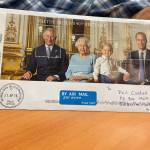 Sequim Gazette photo by Matthew Nash/ For Queen Elizabeth IIs birthday, Sequims Phil Castell sent himself this stamp commemorating Her Majesty the Queens 90th birthday.