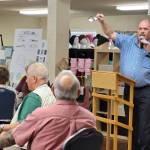Sequim Gazette photo by Michael Dashiell
During Shipley Centers open house on Sept. 30, executive director Michael Smith gives an update about the centers Health & Wellness Annex.
