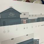 Sequim Gazette photo by Matthew Nash/ Schematics for the Shipley Centers Health & Wellness Annex by Dungeness Design show how the project will look. Its currently in the City of Sequims Design Review Process, and center leaders hope to secure another $500,000-plus to pay the remainder needed to build.