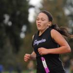 Sequim Gazette photo by Michael Dashiell / Sequim High sophomore Liberty Mavy places 12th at the Olympic League cross country championships on Oct. 20, helping the Wolves place third overall and qualify as a team for the West Central District meet.