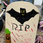 Sequim Gazette photo by Matthew Nash/ Each year, the Lomker/Kester family decorates new gravestones for their yard. This was the first made by daughter Sierra Lomker.