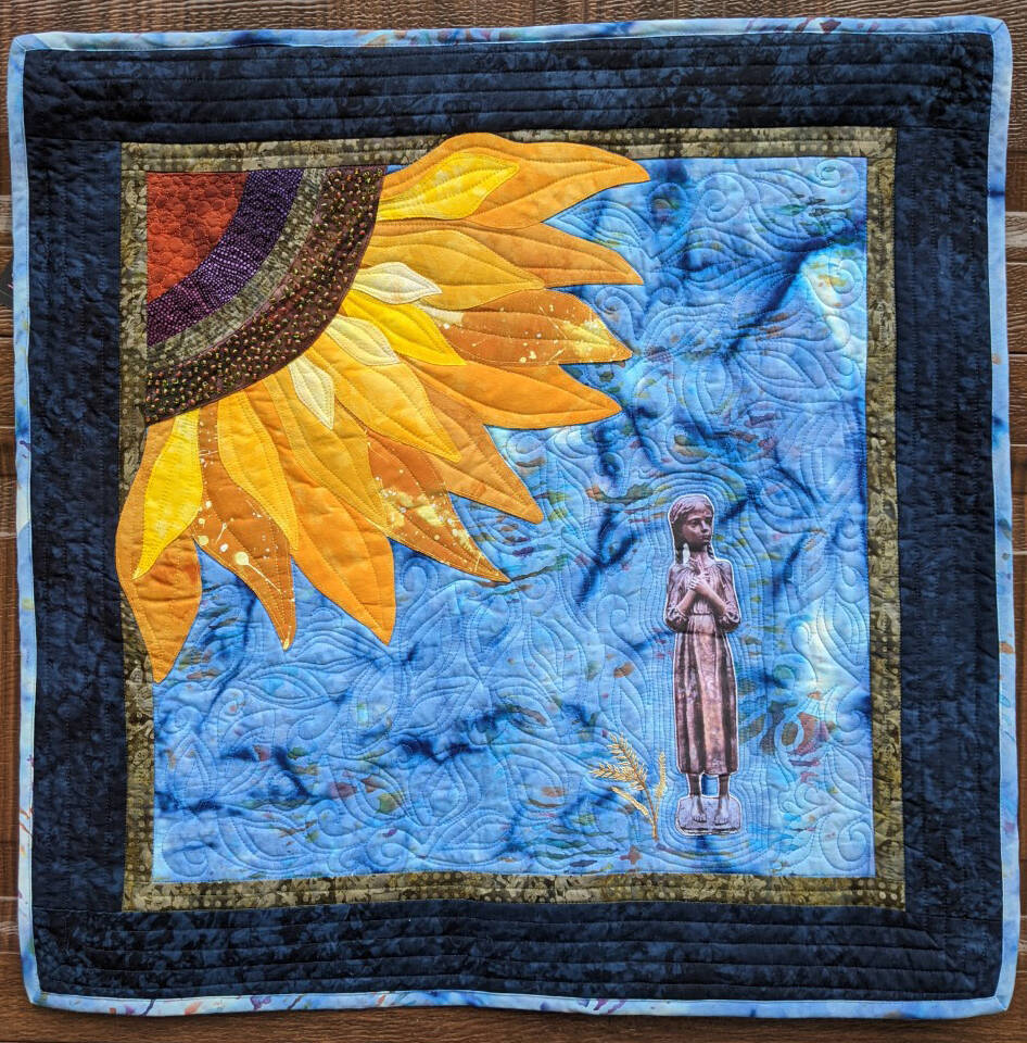 Submitted art
We Stand with Ukraine by Libby Ballard, a featured artist at the Interlaced Lore – Adventure, Fellowship, & Perseverance exhibit at Sequim Museum & Arts.