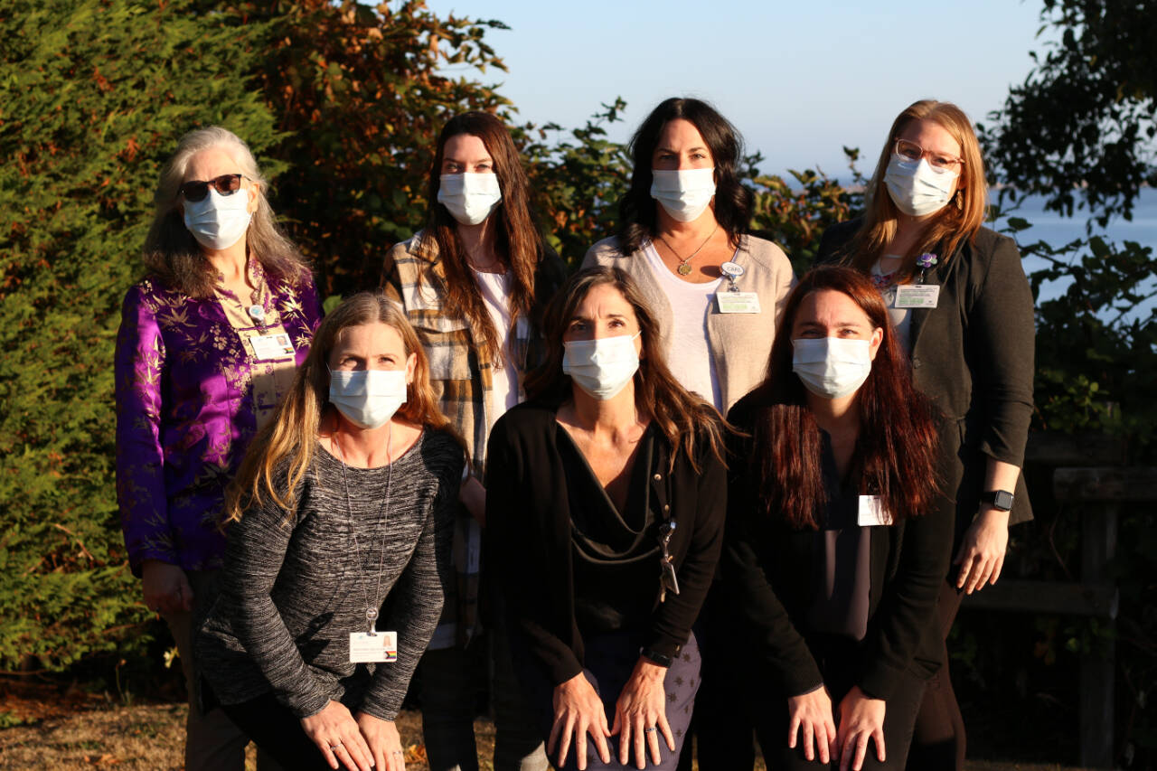 Photo courtesy of Olympic Medical Center / Olympic Medical Center honored its Employee Health team members recently, including (back row, from left) Candace Kathol, Jessica Williams, Staci Politika and Alicia Welch, and (front row, from left) Heather Delplain, Wendy Carlier and Jeanine DeMarco.