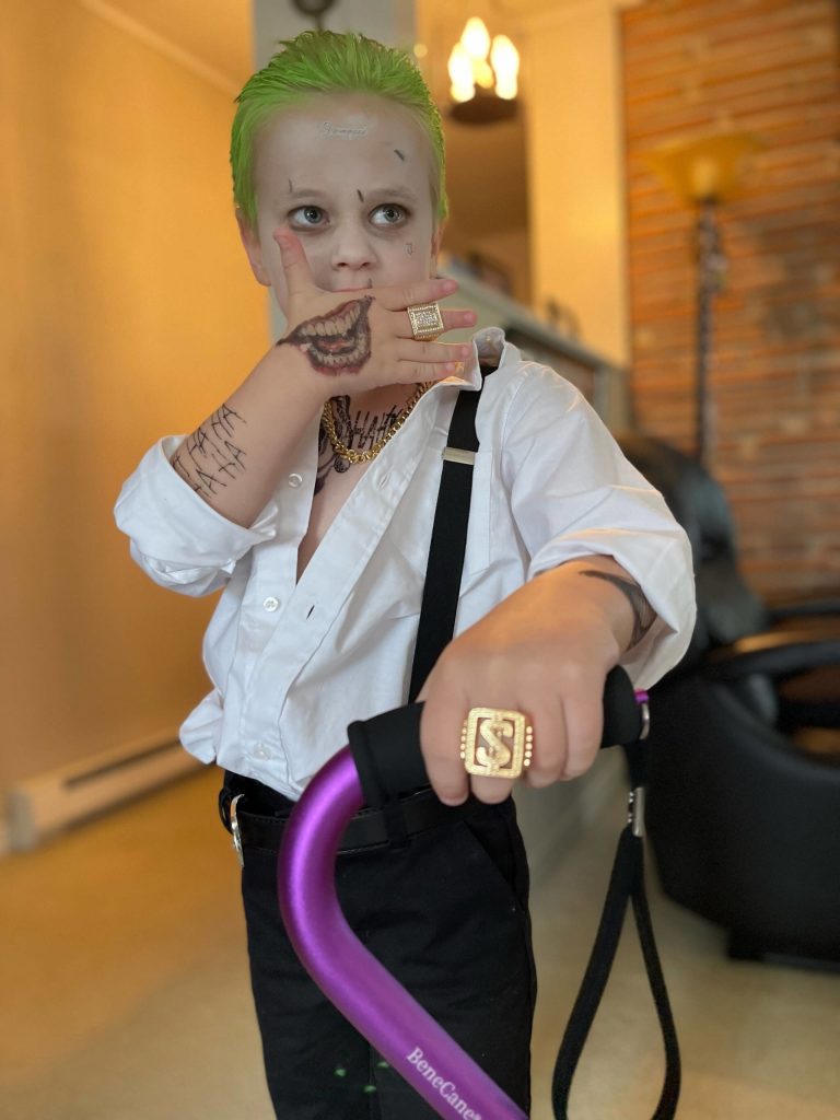 Photo courtesy of Macria Rome / Six-year-old Jordan Rome sports a chillingly accurate version of The Joker for Halloween.