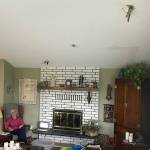 Sequim Gazette photo by Matthew Nash
In her Sunland home, Nattalia Sharinger-Gellert was listening to relaxing music on her computer with headphones on Friday night next to her fireplace when a branch came down and punctured three visible holes through the ceiling. I feel lucky, she said. She and her husband Daniel Gellert stayed in a hotel that night and are assessing next steps for repairs.