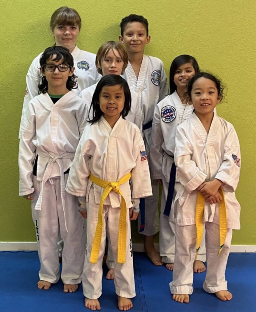Submitted photo / Junior athletes from Bodystrong Taekwon-do Academy participate in a friendly tournament training competition in Blyn on Oct. 22.