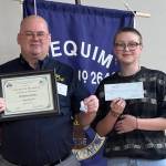 Submitted photo / Sequim High Schools Kimberly Heintz accepts her Sequim Elks Lodge Student of Month award for November 2022 from Jim Headley, the lodges secretary and past exalted ruler.