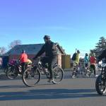 Sequim Gazette photo by Michael Dashiell / A record 66 riders turned out on Nov. 19 for the 2022 Cranksgiving event to benefit the Sequim Food Bank.