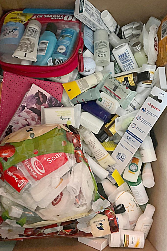 Sequim Gazette photo by Matthew Nash/ Travel size soaps, shampoo, toothpaste and many other items are needed for Rivers Christmas Project.