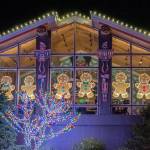 Sequim Gazette photoS by Emily Matthiessen
The Jamestown SKlallam Tribes Blyn campus buildings (above) and trees (below right)feature colorful festival lights and characters.