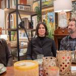 Sequim Gazette photo by Emily Matthiessen 
Jeri Sanford, left, discusses Over the Fence, the store she began in October of 1996, with her daughter Emily Underwood and son-in-law Scott Underwood, seated at one of the solid wood tables in the Sequim store and surrounded by home goods for sale.