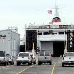 Photo by Keith Thorpe/Olympic Peninsula News Group / The ferry MV Coho sits in Port Angeles on Jan. 4 during its annual hiatus from service for maintenance.